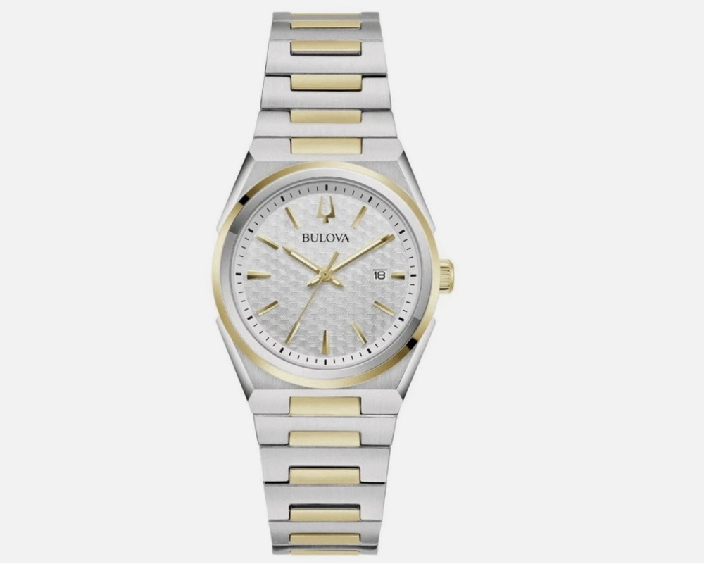 Bulova 98L323 Women's Two Tone Silver Dial Date Quartz Watch New in Box